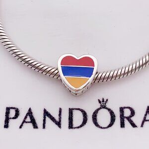 Pandora Armenia Flag Exclusive Pendant S925 Sterling Silver Jewelry